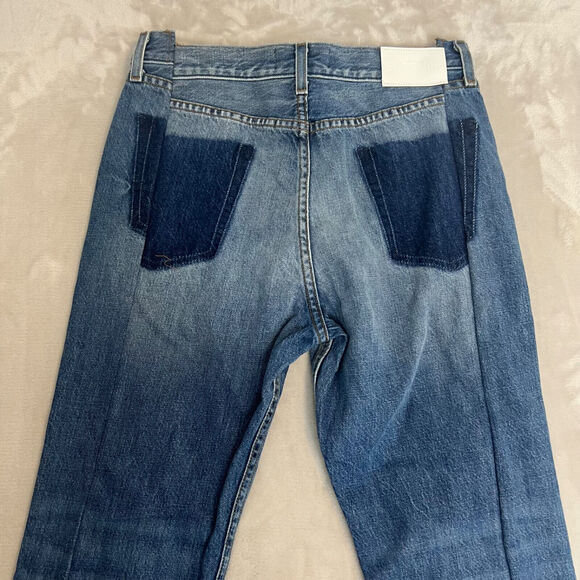 Revolve EB Denim Jeans Womens 26 Split Hem Button Fly Asymmetrical Retro USA NWT - Picture 12 of 14
